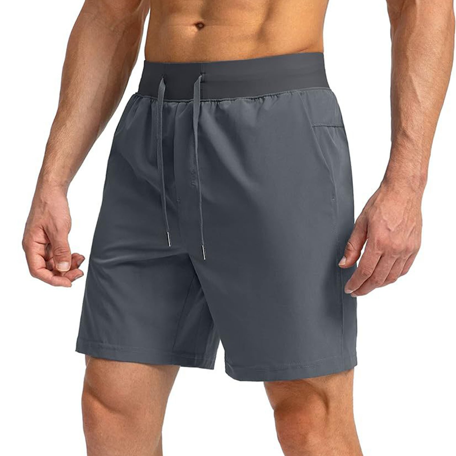 thumbnail image 4 of Pantalones cortos deportivos transpirables para hombre: cintura media, cordón elástico, running/fitness/ciclismo, para todo el verano, 4 of 5